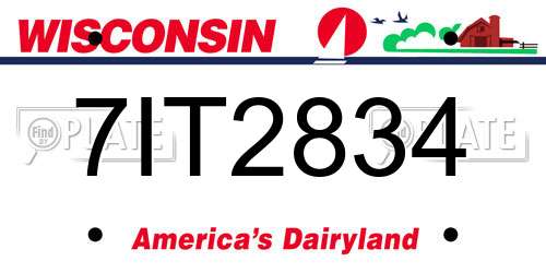 7IT2834 Wisconsin License Plate