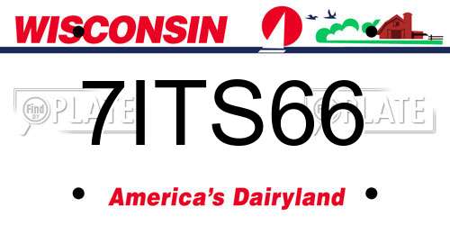 7ITS66 Wisconsin License Plate
