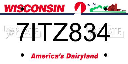 7ITZ834 Wisconsin License Plate