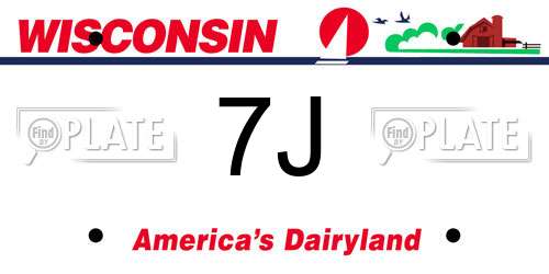 7J Wisconsin License Plate