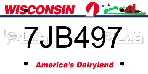 7JB497 Wisconsin License Plate