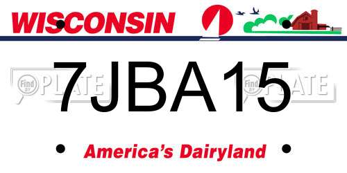 7JBA15 Wisconsin License Plate