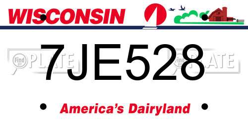 7JE528 Wisconsin License Plate
