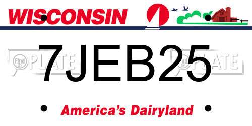 7JEB25 Wisconsin License Plate