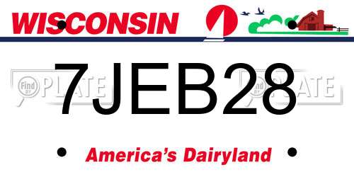 7JEB28 Wisconsin License Plate