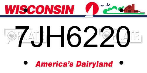 7JH6220 Wisconsin License Plate