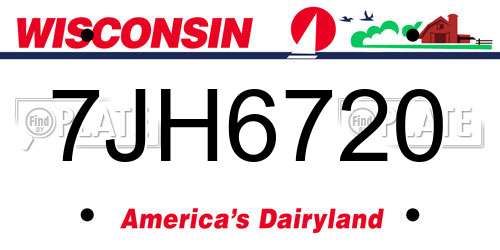 7JH6720 Wisconsin License Plate