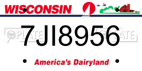 7JI8956 Wisconsin License Plate