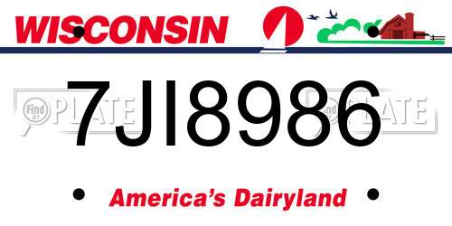 7JI8986 Wisconsin License Plate