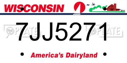7JJ5271 Wisconsin License Plate