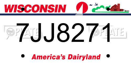 7JJ8271 Wisconsin License Plate