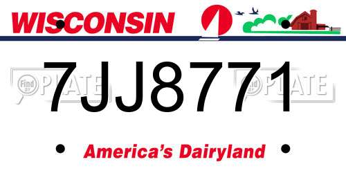 7JJ8771 Wisconsin License Plate