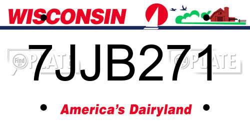 7JJB271 Wisconsin License Plate