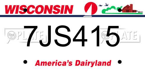 7JS415 Wisconsin License Plate