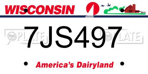 7JS497 Wisconsin License Plate