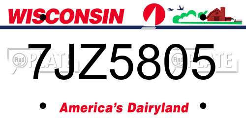 7JZ5805 Wisconsin License Plate