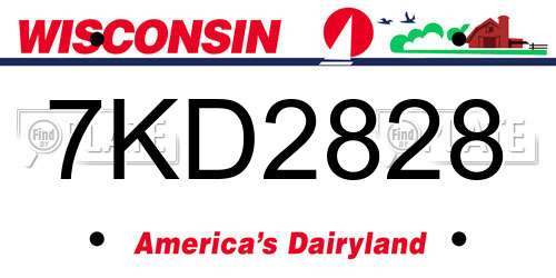 7KD2828 Wisconsin License Plate