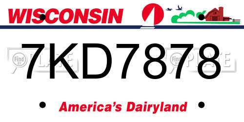 7KD7878 Wisconsin License Plate