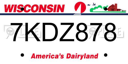 7KDZ878 Wisconsin License Plate