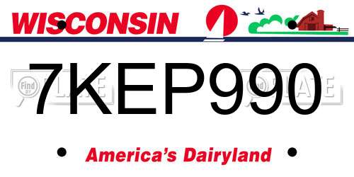 7KEP990 Wisconsin License Plate