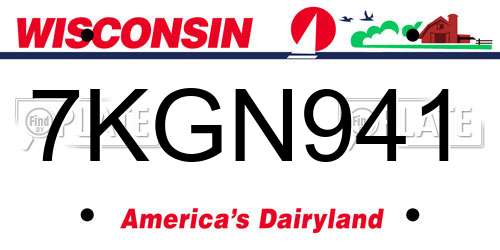 7KGN941 Wisconsin License Plate