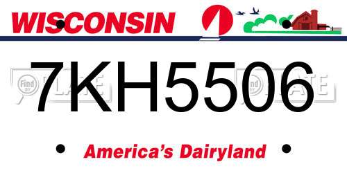 7KH5506 Wisconsin License Plate