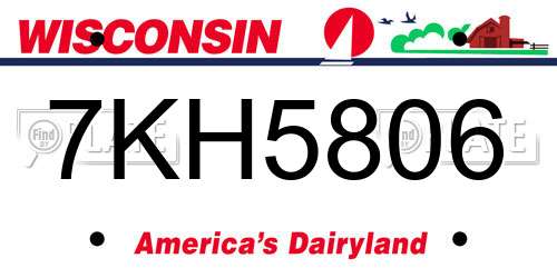 7KH5806 Wisconsin License Plate