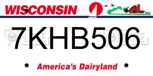7KHB506 Wisconsin License Plate