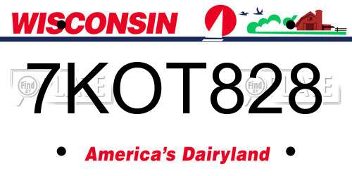 7KOT828 Wisconsin License Plate