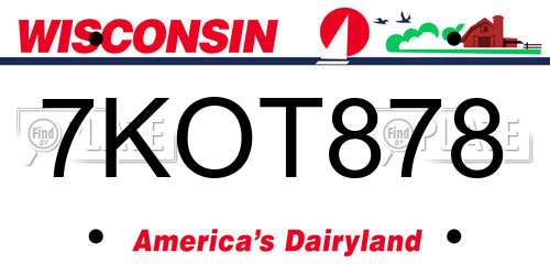 7KOT878 Wisconsin License Plate