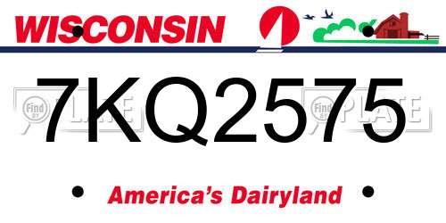 7KQ2575 Wisconsin License Plate