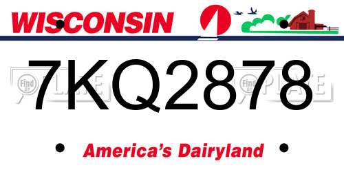 7KQ2878 Wisconsin License Plate