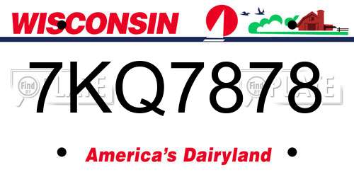 7KQ7878 Wisconsin License Plate
