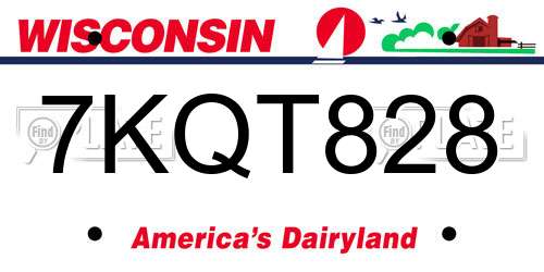 7KQT828 Wisconsin License Plate