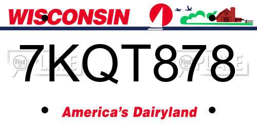 7KQT878 Wisconsin License Plate