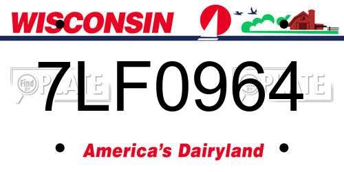 7LF0964 Wisconsin License Plate