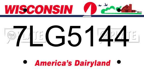 7LG5144 Wisconsin License Plate