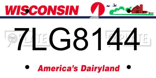 7LG8144 Wisconsin License Plate