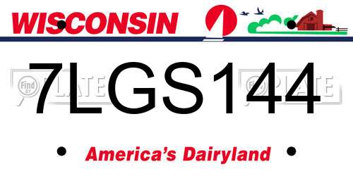 7LGS144 Wisconsin License Plate