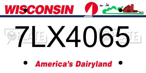 7LX4065 Wisconsin License Plate