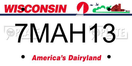 7MAH13 Wisconsin License Plate