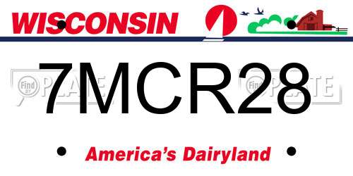 7MCR28 Wisconsin License Plate