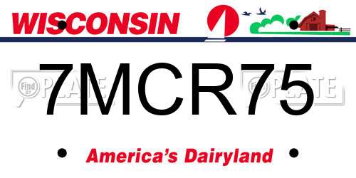 7MCR75 Wisconsin License Plate