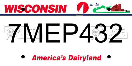 7MEP432 Wisconsin License Plate