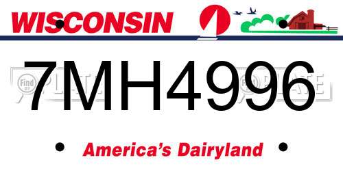 7MH4996 Wisconsin License Plate