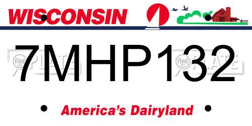 7MHP132 Wisconsin License Plate
