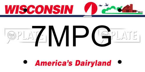 7MPG Wisconsin License Plate