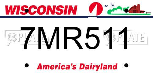 7MR511 Wisconsin License Plate
