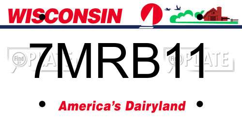 7MRB11 Wisconsin License Plate