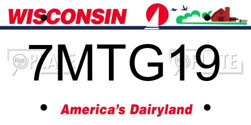 7MTG19 Wisconsin License Plate